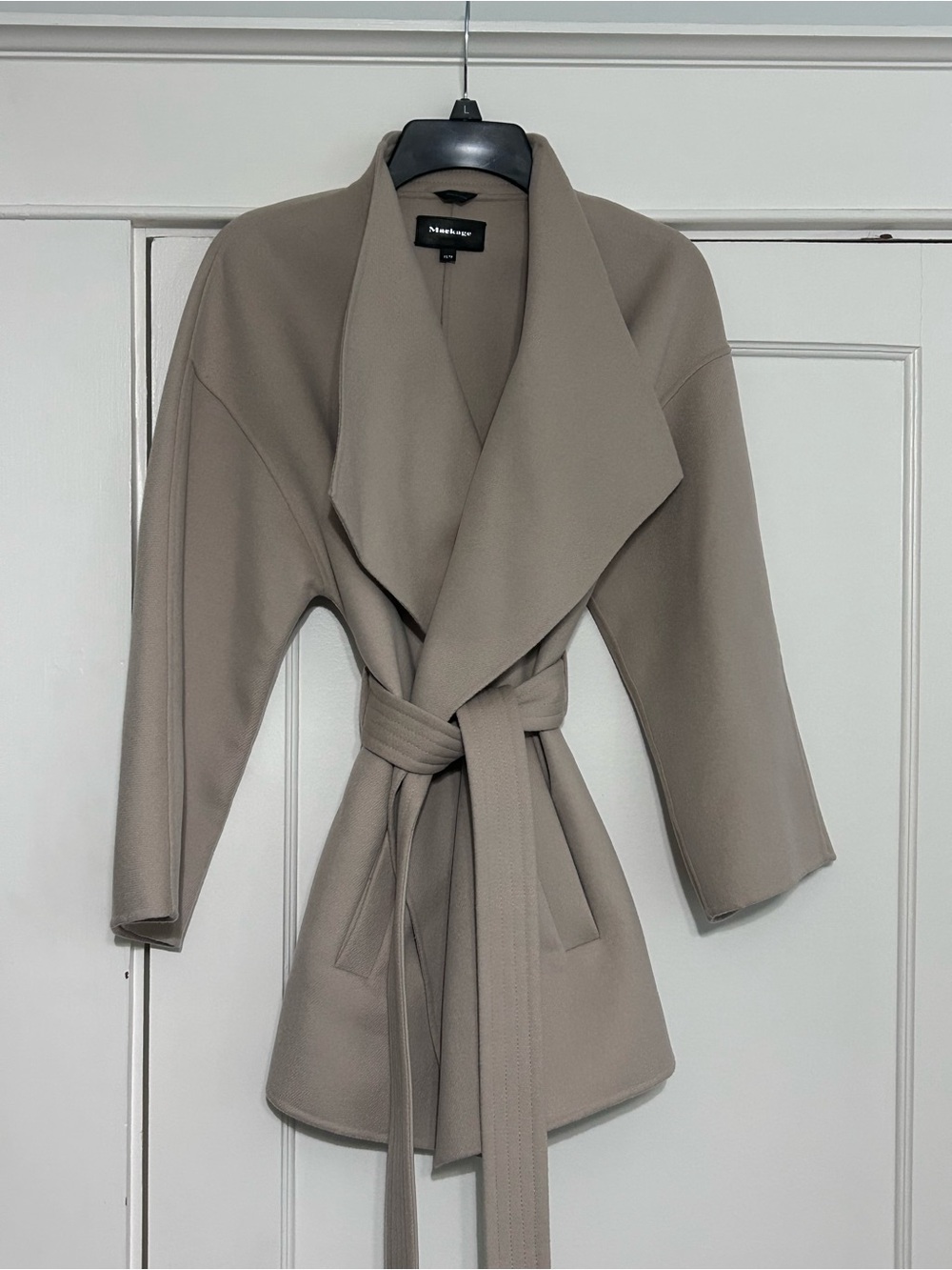 Mackage Gail Fine Wool Wrap Coat Sand Beige XS